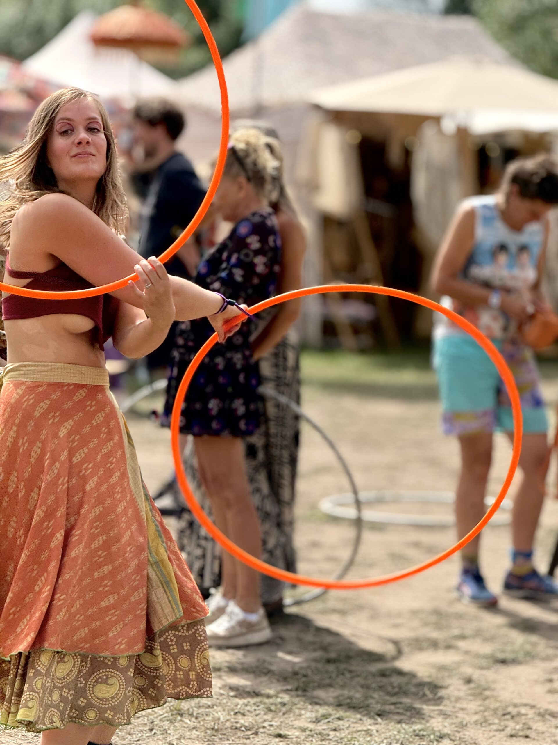 Iris with two hoops on a festival